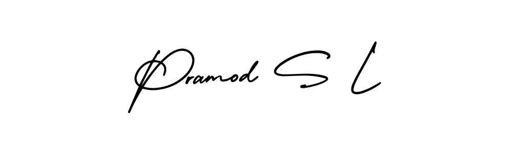 Make a beautiful signature design for name Pramod S L. With this signature (AmerikaSignatureDemo-Regular) style, you can create a handwritten signature for free. Pramod S L signature style 3 images and pictures png