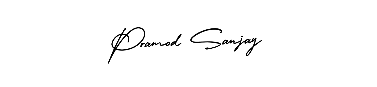 Make a beautiful signature design for name Pramod Sanjay. With this signature (AmerikaSignatureDemo-Regular) style, you can create a handwritten signature for free. Pramod Sanjay signature style 3 images and pictures png