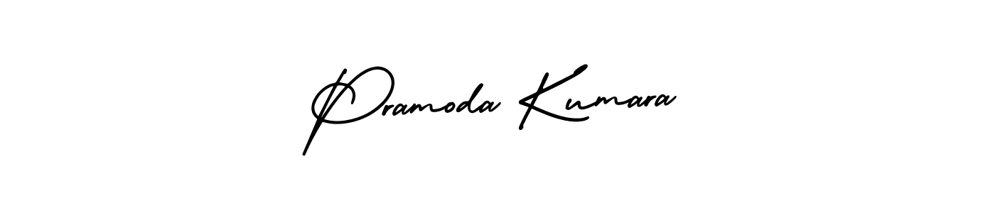 The best way (AmerikaSignatureDemo-Regular) to make a short signature is to pick only two or three words in your name. The name Pramoda Kumara include a total of six letters. For converting this name. Pramoda Kumara signature style 3 images and pictures png