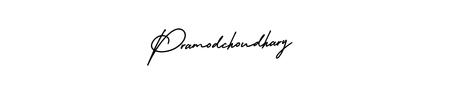The best way (AmerikaSignatureDemo-Regular) to make a short signature is to pick only two or three words in your name. The name Pramodchoudhary include a total of six letters. For converting this name. Pramodchoudhary signature style 3 images and pictures png