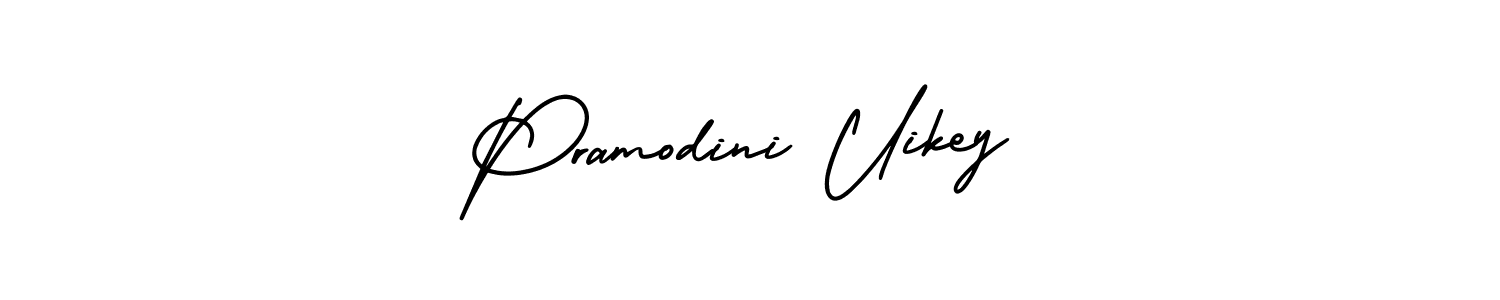 It looks lik you need a new signature style for name Pramodini Uikey. Design unique handwritten (AmerikaSignatureDemo-Regular) signature with our free signature maker in just a few clicks. Pramodini Uikey signature style 3 images and pictures png