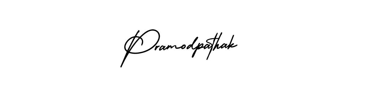 The best way (AmerikaSignatureDemo-Regular) to make a short signature is to pick only two or three words in your name. The name Pramodpathak include a total of six letters. For converting this name. Pramodpathak signature style 3 images and pictures png