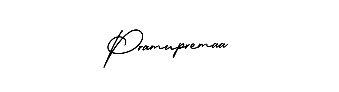 How to make Pramupremaa name signature. Use AmerikaSignatureDemo-Regular style for creating short signs online. This is the latest handwritten sign. Pramupremaa signature style 3 images and pictures png