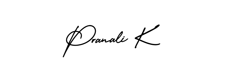 if you are searching for the best signature style for your name Pranali K. so please give up your signature search. here we have designed multiple signature styles  using AmerikaSignatureDemo-Regular. Pranali K signature style 3 images and pictures png