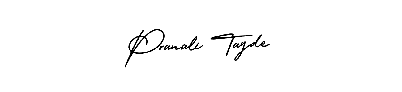 You should practise on your own different ways (AmerikaSignatureDemo-Regular) to write your name (Pranali Tayde) in signature. don't let someone else do it for you. Pranali Tayde signature style 3 images and pictures png