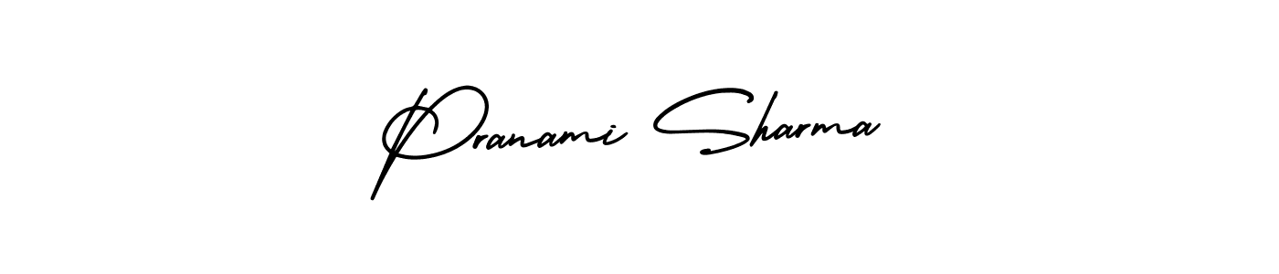 Create a beautiful signature design for name Pranami Sharma. With this signature (AmerikaSignatureDemo-Regular) fonts, you can make a handwritten signature for free. Pranami Sharma signature style 3 images and pictures png