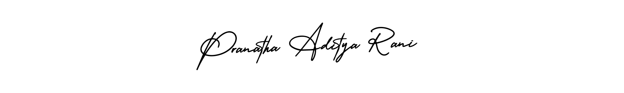 Make a beautiful signature design for name Pranatha Aditya Rani. With this signature (AmerikaSignatureDemo-Regular) style, you can create a handwritten signature for free. Pranatha Aditya Rani signature style 3 images and pictures png