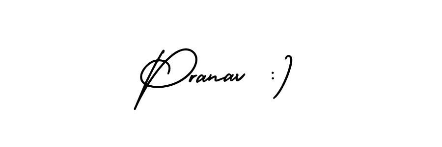 Best and Professional Signature Style for Pranav :). AmerikaSignatureDemo-Regular Best Signature Style Collection. Pranav :) signature style 3 images and pictures png