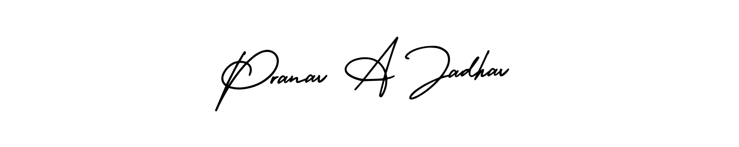 How to make Pranav A Jadhav signature? AmerikaSignatureDemo-Regular is a professional autograph style. Create handwritten signature for Pranav A Jadhav name. Pranav A Jadhav signature style 3 images and pictures png