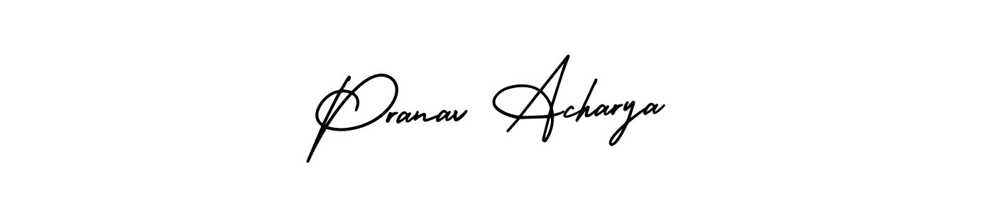 Create a beautiful signature design for name Pranav Acharya. With this signature (AmerikaSignatureDemo-Regular) fonts, you can make a handwritten signature for free. Pranav Acharya signature style 3 images and pictures png