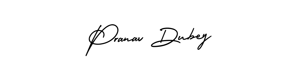 You should practise on your own different ways (AmerikaSignatureDemo-Regular) to write your name (Pranav Dubey) in signature. don't let someone else do it for you. Pranav Dubey signature style 3 images and pictures png