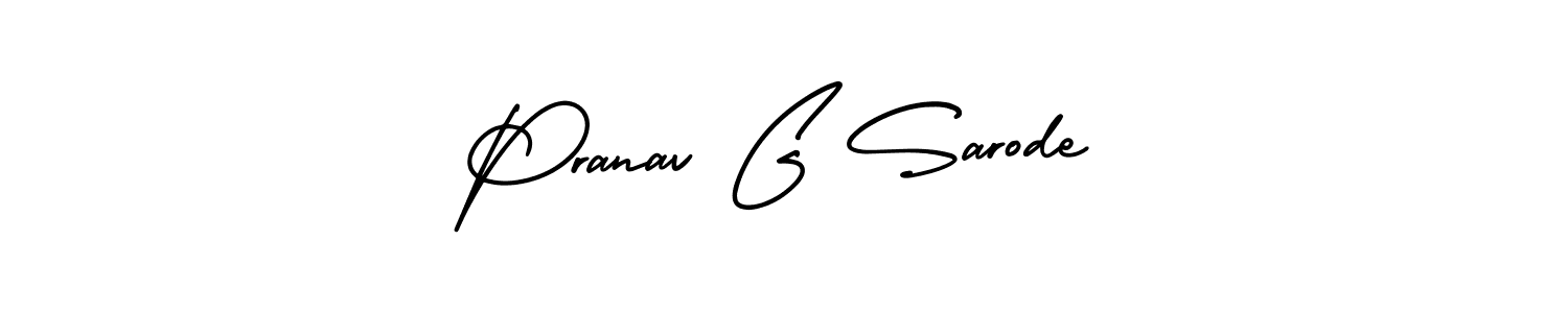 Make a beautiful signature design for name Pranav G Sarode. With this signature (AmerikaSignatureDemo-Regular) style, you can create a handwritten signature for free. Pranav G Sarode signature style 3 images and pictures png