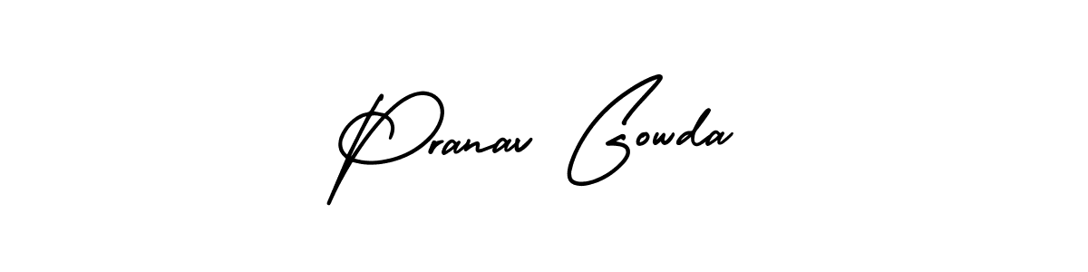 Create a beautiful signature design for name Pranav Gowda. With this signature (AmerikaSignatureDemo-Regular) fonts, you can make a handwritten signature for free. Pranav Gowda signature style 3 images and pictures png