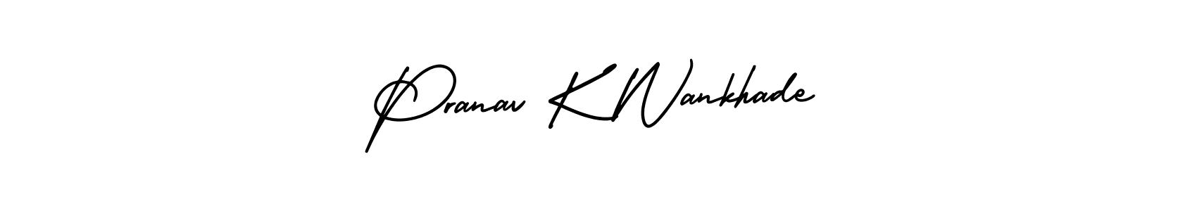 Pranav K Wankhade stylish signature style. Best Handwritten Sign (AmerikaSignatureDemo-Regular) for my name. Handwritten Signature Collection Ideas for my name Pranav K Wankhade. Pranav K Wankhade signature style 3 images and pictures png