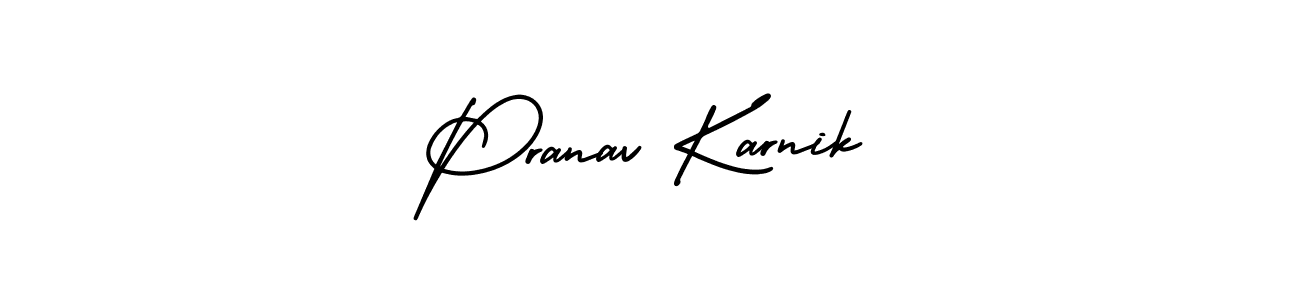 Similarly AmerikaSignatureDemo-Regular is the best handwritten signature design. Signature creator online .You can use it as an online autograph creator for name Pranav Karnik. Pranav Karnik signature style 3 images and pictures png