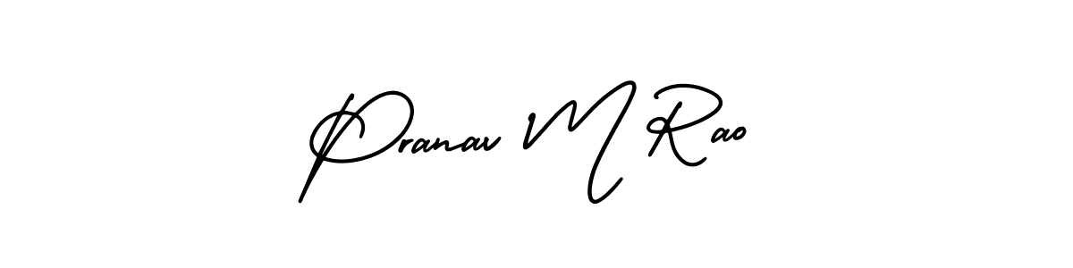 Design your own signature with our free online signature maker. With this signature software, you can create a handwritten (AmerikaSignatureDemo-Regular) signature for name Pranav M Rao. Pranav M Rao signature style 3 images and pictures png