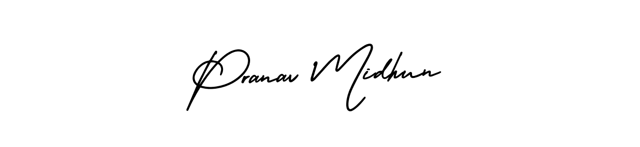 How to Draw Pranav Midhun signature style? AmerikaSignatureDemo-Regular is a latest design signature styles for name Pranav Midhun. Pranav Midhun signature style 3 images and pictures png