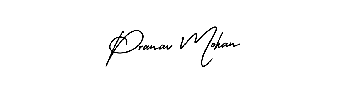 This is the best signature style for the Pranav Mohan name. Also you like these signature font (AmerikaSignatureDemo-Regular). Mix name signature. Pranav Mohan signature style 3 images and pictures png