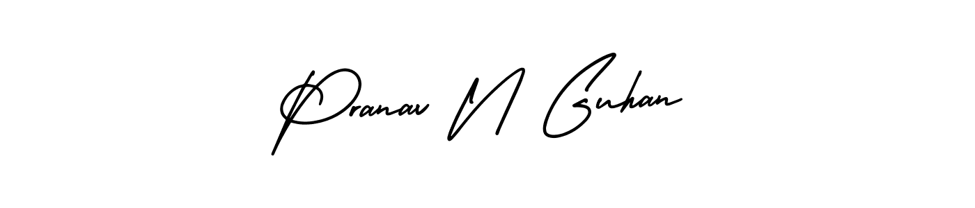 How to Draw Pranav N Guhan signature style? AmerikaSignatureDemo-Regular is a latest design signature styles for name Pranav N Guhan. Pranav N Guhan signature style 3 images and pictures png