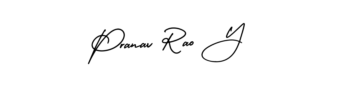 How to make Pranav Rao Y signature? AmerikaSignatureDemo-Regular is a professional autograph style. Create handwritten signature for Pranav Rao Y name. Pranav Rao Y signature style 3 images and pictures png