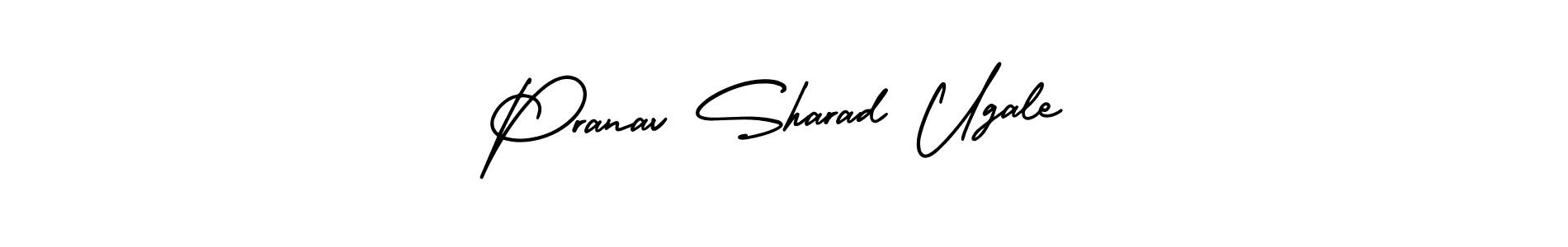 You should practise on your own different ways (AmerikaSignatureDemo-Regular) to write your name (Pranav Sharad Ugale) in signature. don't let someone else do it for you. Pranav Sharad Ugale signature style 3 images and pictures png