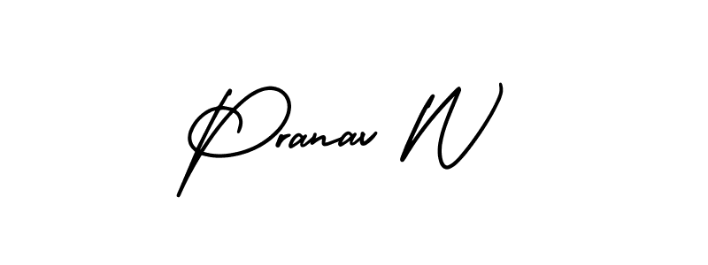 Make a beautiful signature design for name Pranav W. Use this online signature maker to create a handwritten signature for free. Pranav W signature style 3 images and pictures png