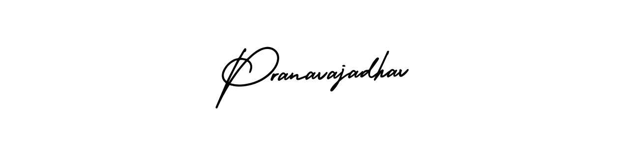 AmerikaSignatureDemo-Regular is a professional signature style that is perfect for those who want to add a touch of class to their signature. It is also a great choice for those who want to make their signature more unique. Get Pranavajadhav name to fancy signature for free. Pranavajadhav signature style 3 images and pictures png