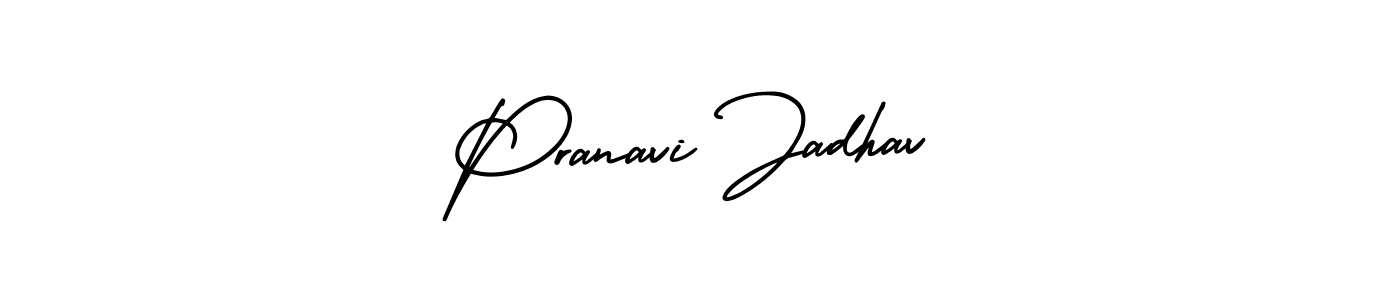 Pranavi Jadhav stylish signature style. Best Handwritten Sign (AmerikaSignatureDemo-Regular) for my name. Handwritten Signature Collection Ideas for my name Pranavi Jadhav. Pranavi Jadhav signature style 3 images and pictures png