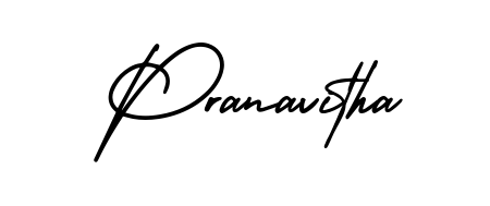 The AmerikaSignatureDemo-Regular handwriting style adds charm and authenticity to name Pranavitha. A wonderful choice for personal thank-you notes. Pranavitha signature style 3 images and pictures png