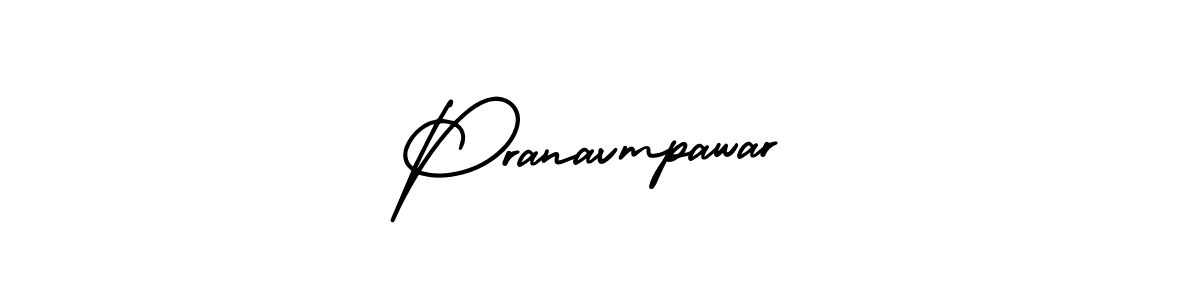 How to make Pranavmpawar name signature. Use AmerikaSignatureDemo-Regular style for creating short signs online. This is the latest handwritten sign. Pranavmpawar signature style 3 images and pictures png