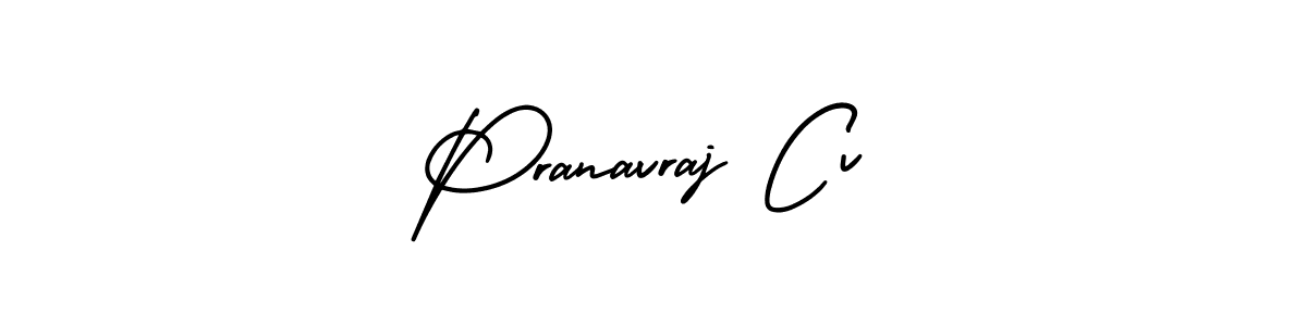 Use a signature maker to create a handwritten signature online. With this signature software, you can design (AmerikaSignatureDemo-Regular) your own signature for name Pranavraj Cv. Pranavraj Cv signature style 3 images and pictures png