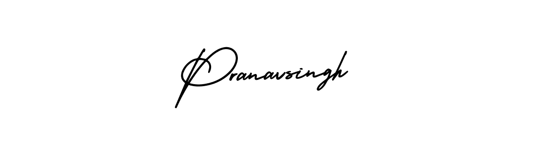 The best way (AmerikaSignatureDemo-Regular) to make a short signature is to pick only two or three words in your name. The name Pranavsingh include a total of six letters. For converting this name. Pranavsingh signature style 3 images and pictures png