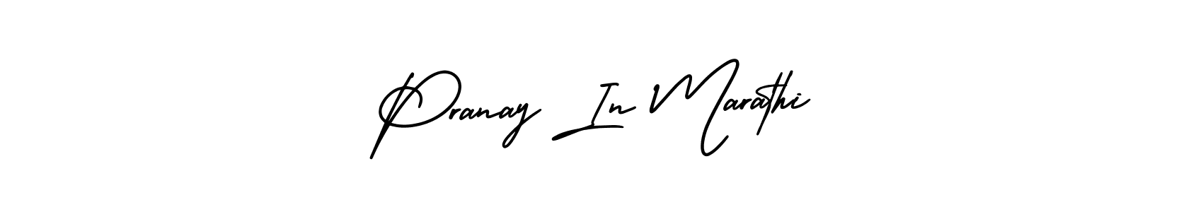 Also You can easily find your signature by using the search form. We will create Pranay In Marathi name handwritten signature images for you free of cost using AmerikaSignatureDemo-Regular sign style. Pranay In Marathi signature style 3 images and pictures png