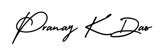 A sleek calligraphic signature for name Pranay K Das utilizing AmerikaSignatureDemo-Regular styling. Great for adding personal signatures to photos and art. Pranay K Das signature style 3 images and pictures png
