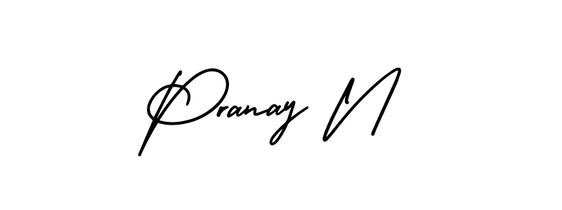 Design your own signature with our free online signature maker. With this signature software, you can create a handwritten (AmerikaSignatureDemo-Regular) signature for name Pranay N. Pranay N signature style 3 images and pictures png