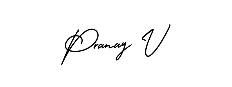 Also You can easily find your signature by using the search form. We will create Pranay V name handwritten signature images for you free of cost using AmerikaSignatureDemo-Regular sign style. Pranay V signature style 3 images and pictures png