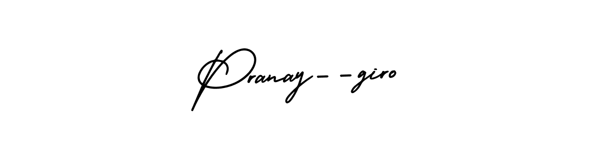 This is the best signature style for the Pranay--giro name. Also you like these signature font (AmerikaSignatureDemo-Regular). Mix name signature. Pranay--giro signature style 3 images and pictures png