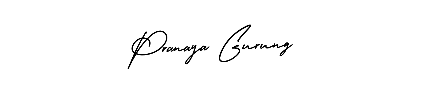 AmerikaSignatureDemo-Regular is a professional signature style that is perfect for those who want to add a touch of class to their signature. It is also a great choice for those who want to make their signature more unique. Get Pranaya Gurung name to fancy signature for free. Pranaya Gurung signature style 3 images and pictures png