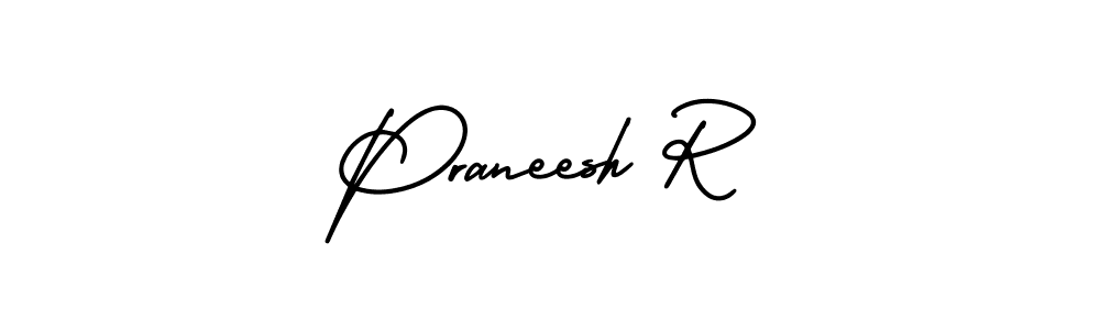 Also You can easily find your signature by using the search form. We will create Praneesh R name handwritten signature images for you free of cost using AmerikaSignatureDemo-Regular sign style. Praneesh R signature style 3 images and pictures png