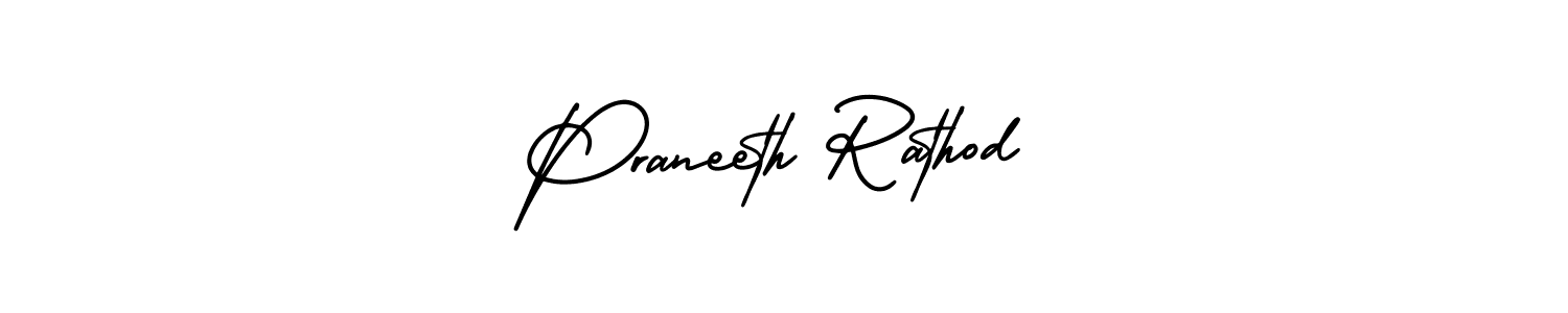 AmerikaSignatureDemo-Regular is a professional signature style that is perfect for those who want to add a touch of class to their signature. It is also a great choice for those who want to make their signature more unique. Get Praneeth Rathod name to fancy signature for free. Praneeth Rathod signature style 3 images and pictures png