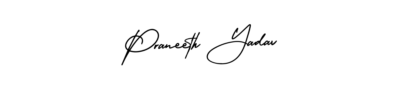 How to make Praneeth Yadav signature? AmerikaSignatureDemo-Regular is a professional autograph style. Create handwritten signature for Praneeth Yadav name. Praneeth Yadav signature style 3 images and pictures png