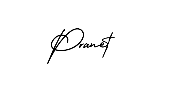 How to make Pranet name signature. Use AmerikaSignatureDemo-Regular style for creating short signs online. This is the latest handwritten sign. Pranet signature style 3 images and pictures png