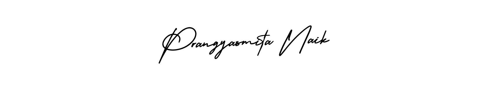 The best way (AmerikaSignatureDemo-Regular) to make a short signature is to pick only two or three words in your name. The name Prangyasmita Naik include a total of six letters. For converting this name. Prangyasmita Naik signature style 3 images and pictures png