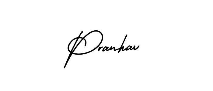 Pranhav stylish signature style. Best Handwritten Sign (AmerikaSignatureDemo-Regular) for my name. Handwritten Signature Collection Ideas for my name Pranhav. Pranhav signature style 3 images and pictures png