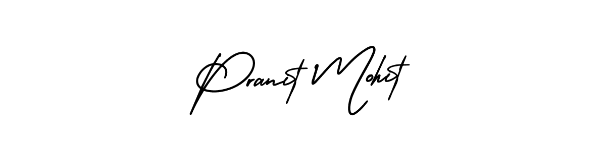 How to make Pranit Mohit signature? AmerikaSignatureDemo-Regular is a professional autograph style. Create handwritten signature for Pranit Mohit name. Pranit Mohit signature style 3 images and pictures png