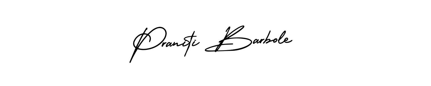 Make a beautiful signature design for name Praniti Barbole. With this signature (AmerikaSignatureDemo-Regular) style, you can create a handwritten signature for free. Praniti Barbole signature style 3 images and pictures png