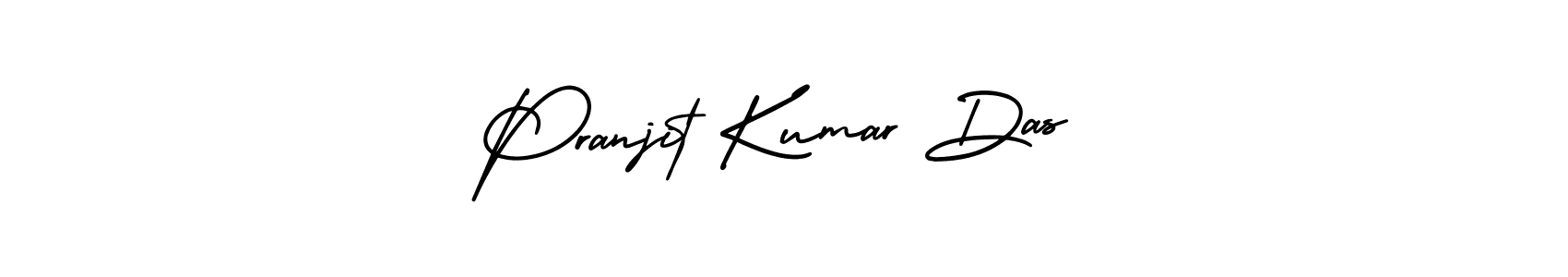 The best way (AmerikaSignatureDemo-Regular) to make a short signature is to pick only two or three words in your name. The name Pranjit Kumar Das include a total of six letters. For converting this name. Pranjit Kumar Das signature style 3 images and pictures png