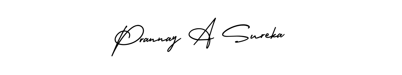 Design your own signature with our free online signature maker. With this signature software, you can create a handwritten (AmerikaSignatureDemo-Regular) signature for name Prannay A Sureka. Prannay A Sureka signature style 3 images and pictures png