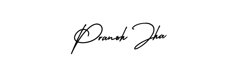 Pransh Jha stylish signature style. Best Handwritten Sign (AmerikaSignatureDemo-Regular) for my name. Handwritten Signature Collection Ideas for my name Pransh Jha. Pransh Jha signature style 3 images and pictures png