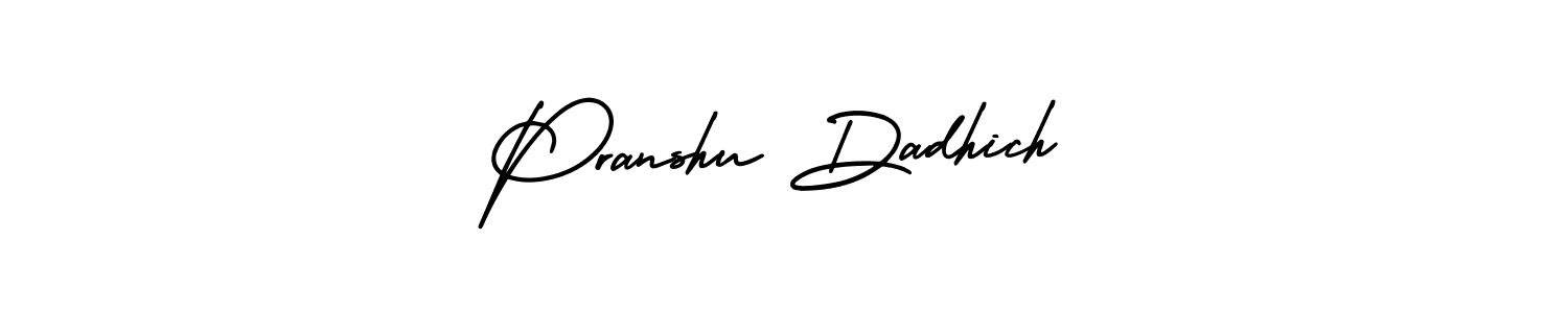 Make a short Pranshu Dadhich signature style. Manage your documents anywhere anytime using AmerikaSignatureDemo-Regular. Create and add eSignatures, submit forms, share and send files easily. Pranshu Dadhich signature style 3 images and pictures png